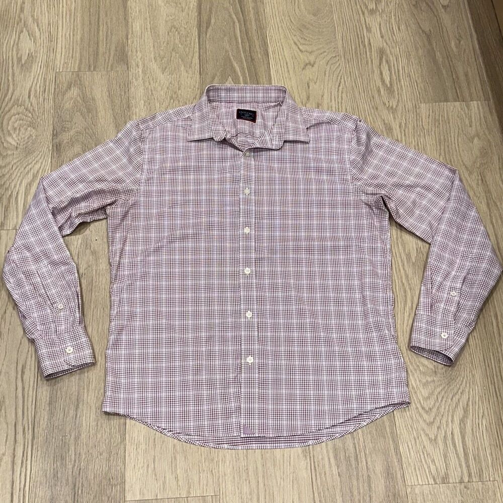 UNTUCKit Beckman Slim Fit Shirt Mens Large Red White Check Performance 40884